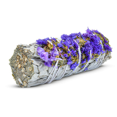 Valkoinen salvia ja violetti Sinuata - suitsuke 20-30g (nippu)