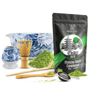 Seremoniallinen setti matcha-teen valmistukseen: japanilainen luomu matcha 30g + tarvikkeet