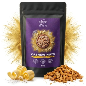 Nustino Crunch – Paahdetut cashewpähkinät – Golden Salted Butter 200 g