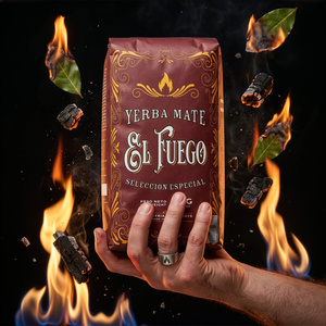 Yerba Mate -setti: El Fuego Elaborada 1kg + Kalebassi + Bombilla
