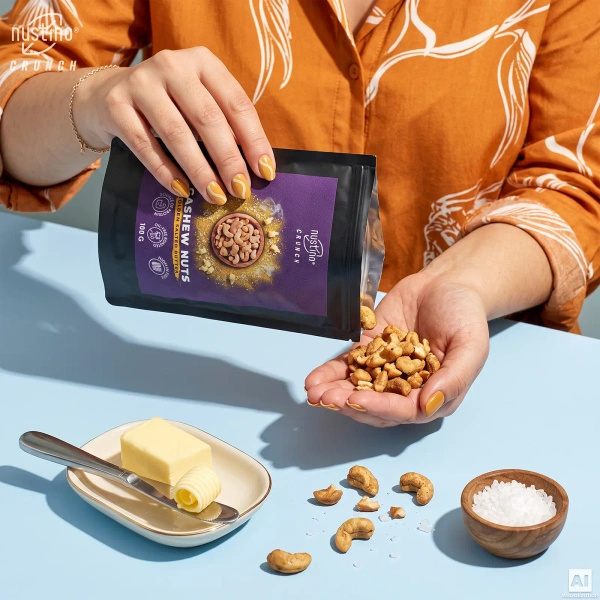 Nustino Crunch – Paahdetut cashewpähkinät – Golden Salted Butter 100 g