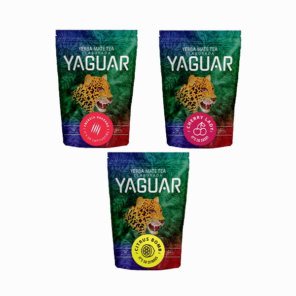 Trio yerba mate Yaguar aloitussarja aloittelijoille.