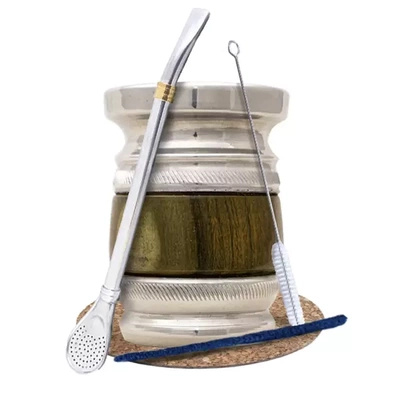 Yerba Mate tarvikesarja: Palo Santo + Bombilla Anillo.