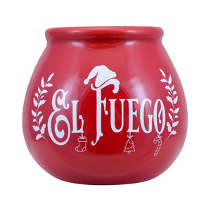 Keraaminen Calabash El Fuego logolla - Christmas Edition (punainen) 300ml