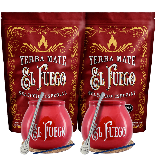 Yerba Mate El Fuego asetettu kahdelle Bombilla POWERille.