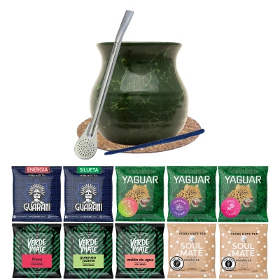 Set Mate Tea Verde Mate Green 500g Mate Gourd 10x50g Mate Gourd 10x50g