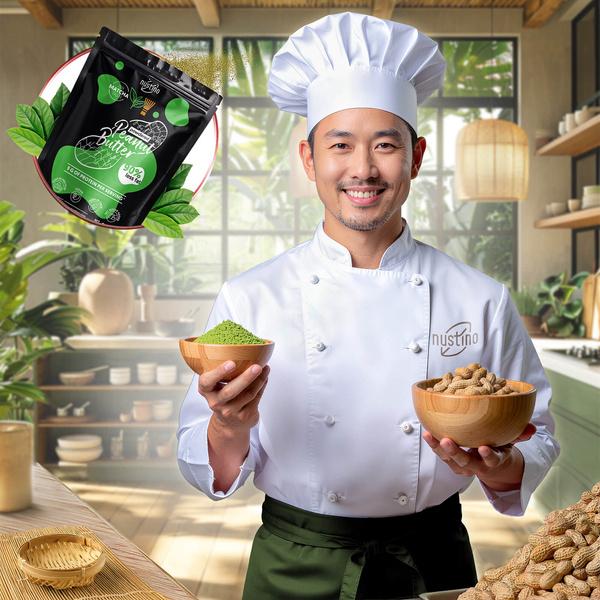 Nustino – Maapähkinävoi jauheena – Matcha (ei lisättyä sokeria) 400 g