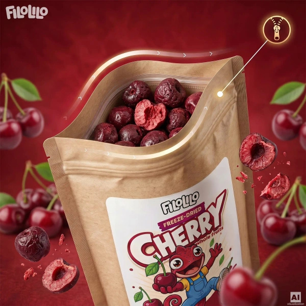 FiloLilo – Pakastekuivatut kirsikat (kokonaiset, kivettömät) 20 g