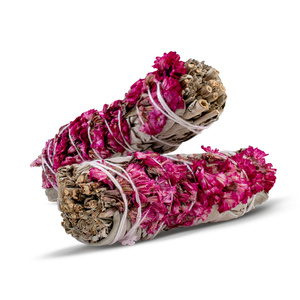 Valkoinen salvia ja vaaleanpunainen Sinuata - suitsuke 20-30g (nippu)