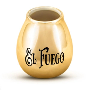 Keraaminen Calabash El Fuegon logolla (kultainen) 350ml