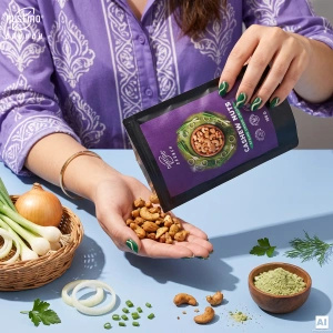 Nustino Crunch – Paahdetut cashewpähkinät – Spring Green Onion 100 g