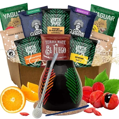 Lahjasetti calabash bombilla 10x50g Yerba Mate