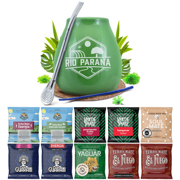 Yerba Mate 10x50g 500g näytesetti + tarvikkeet