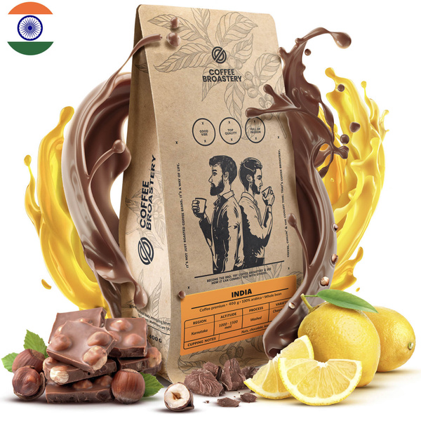 Bro Coffee Roastery - Koko papu kahvi Intia Karnataka Premium 1kg