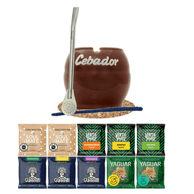 Yerba Mate setti 10x50g Calabash + Bombilla