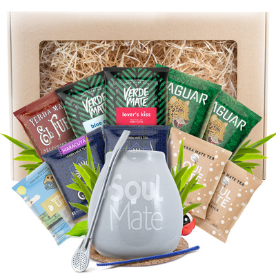 Yerba Mate lahjasetti 10x50g 500g Calabash + Bombilla