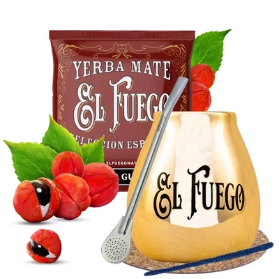 Yerba mate setti El Fuego keraaminen calabash bombilla
